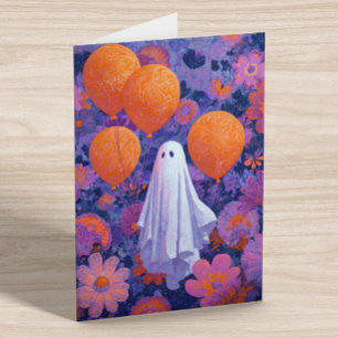 Cartão Postal Fantasma de Aniversário Halloween