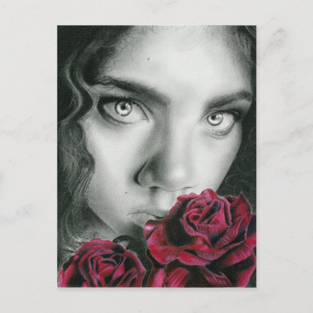 Cartão Postal Fantasma de um Cartão-postal de beleza rosa gótica (Frente)