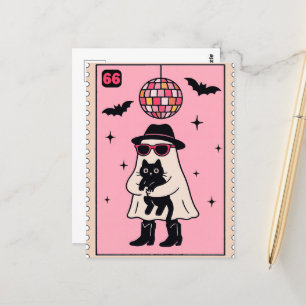 Cartão Postal Fantasma do Disco Retroativo com Carimbo de Dia da