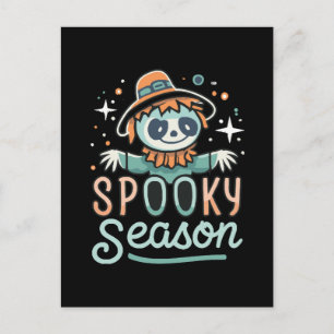 Cartão Postal fantasma engraçado com chapéus, temporada assustad