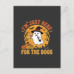 Cartão Postal Fantasma engraçado de Halloween Estou aqui apenas