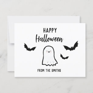 Cartão Postal Fantasma Feliz de Halloween Personalizado