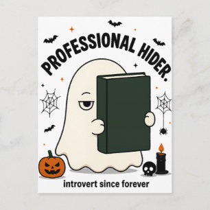 Cartão Postal Fantasma Introvertido Engraçado Profissional Escon
