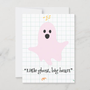 Cartão Postal fantasma kawaii, assustador fofo de halloween