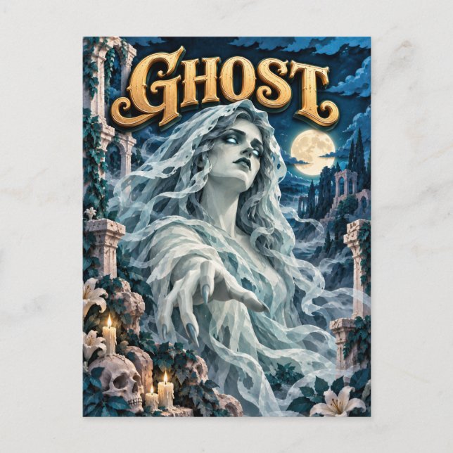 Cartão Postal Fantasma, Monstro de Corte de Papel (Frente)