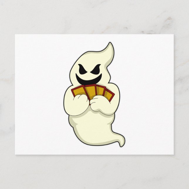 Cartão Postal Fantasma no pôquer com cartas de pôquer (Frente)