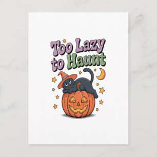 Cartão Postal Fantasma Preguiçoso de Halloween