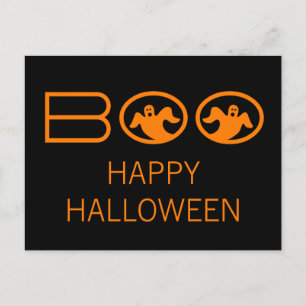 Cartão postal fantasmagórico de Halloween, preto e