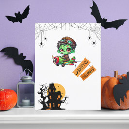 Cartão Postal Fantasmagórico Piloto Zumbi Avião Crianças Hallowe