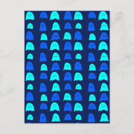 Cartão Postal Fantasmas Azuis do Halloween