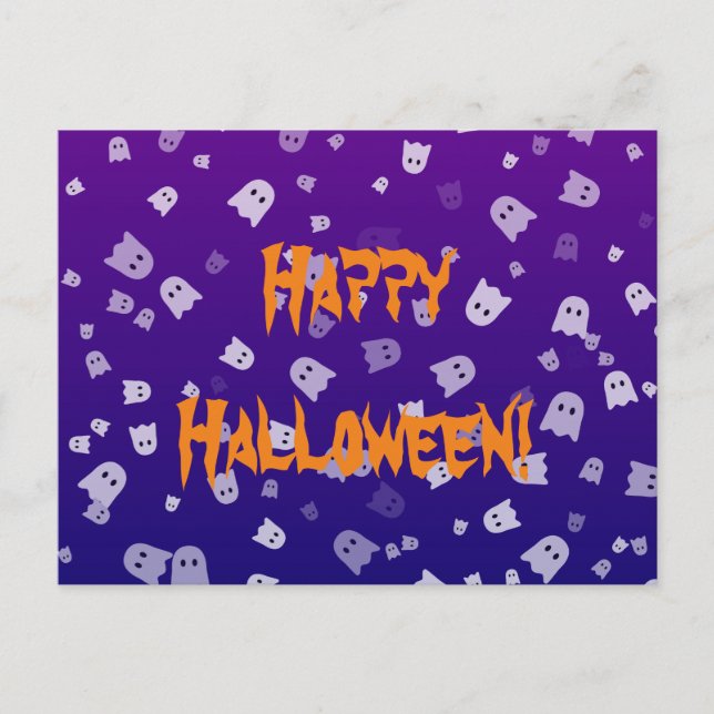Cartão Postal Fantasmas de Halloween (Frente)