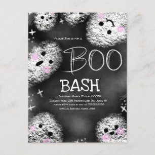 Cartão Postal Fantasmas de Lousa Fantasia de Halloween Aniversár
