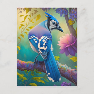Cartão Postal Fantasy Birds Blue Jay
