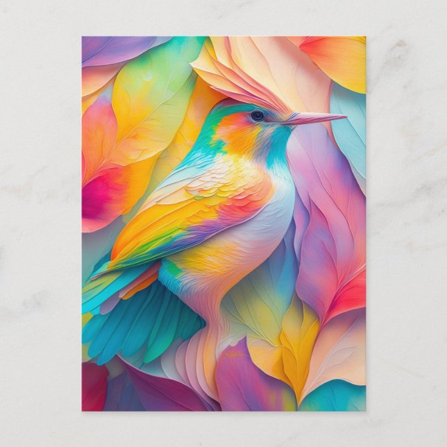 Cartão Postal Fantasy Birds Silk Bird (Frente)
