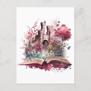 Cartão Postal Fantasy Book Lover Design