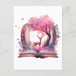 Cartão Postal Fantasy Book Lover Design