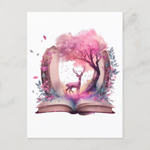 Cartão Postal Fantasy Book Lover Design