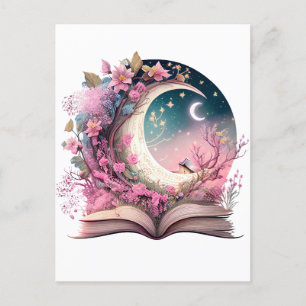 Cartão Postal Fantasy Book Lover Design