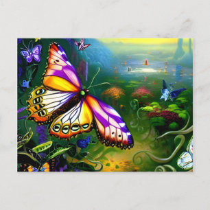 Cartão Postal Fantasy Butterfly Journey