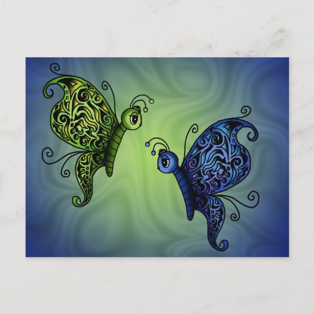 Cartão Postal Fantasy Butterflys (Frente)