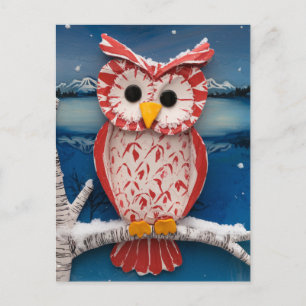 Cartão Postal Fantasy Candy Candy Candy Owl Enaustic Birtree