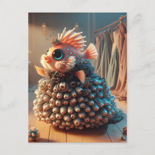 Cartão Postal Fantasy Fish in a Dress