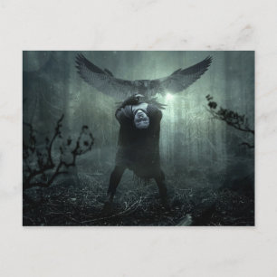 Cartão Postal Fantasy Forest Creepan Wird Dark Halloween