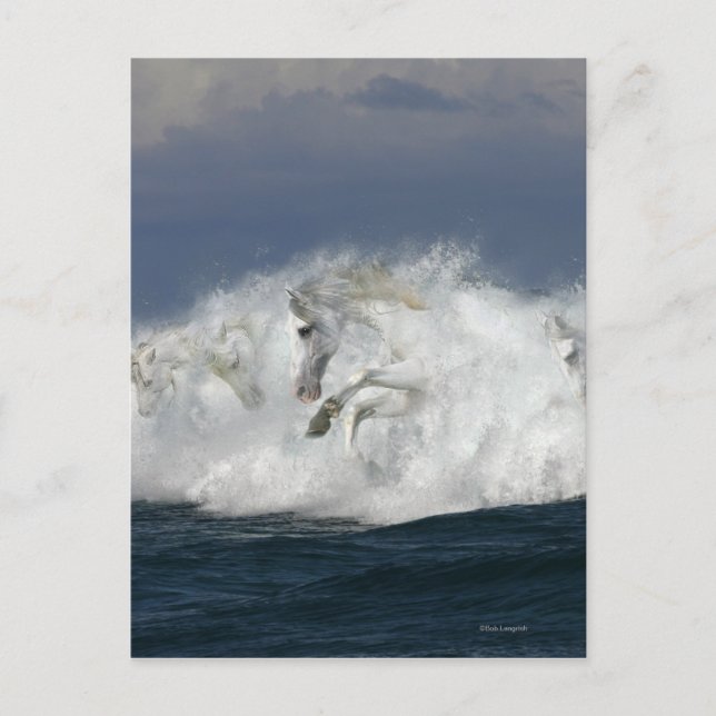 Cartão Postal Fantasy Horses: Sea (Frente)