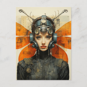 Cartão Postal Fantasy Insect Mulher