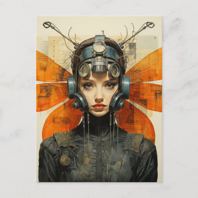 Cartão Postal Fantasy Insect Mulher (Frente)