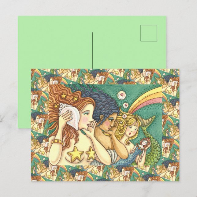 CARTÃO POSTAL FANTASY MERMAID SISTERHOOD SHARING SECRET WISDOMS (Frente/Verso)