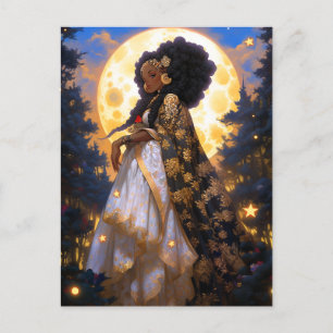 Cartão Postal Fantasy Mulher Afro-Americana Art