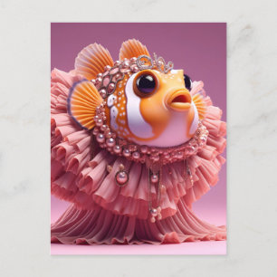 Cartão Postal Fantasy Palhaço em Vestido