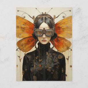 Cartão Postal Fantasy Scifi Insect Mulher