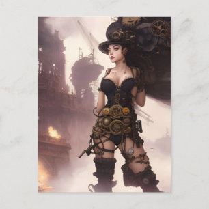 Cartão Postal Fantasy Steampunk Mulher