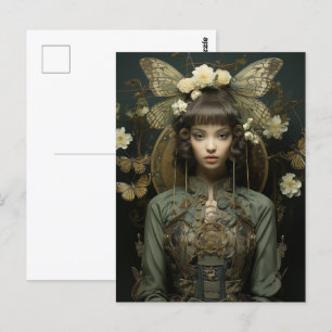 Cartão Postal Fantasy Wings Scifi Arte AI