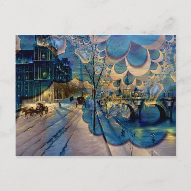 Cartão Postal Fantasy Winter in Paris (Frente)