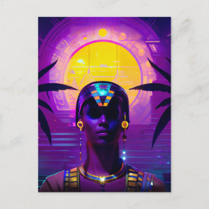 Cartão Postal Faraó Synthwave