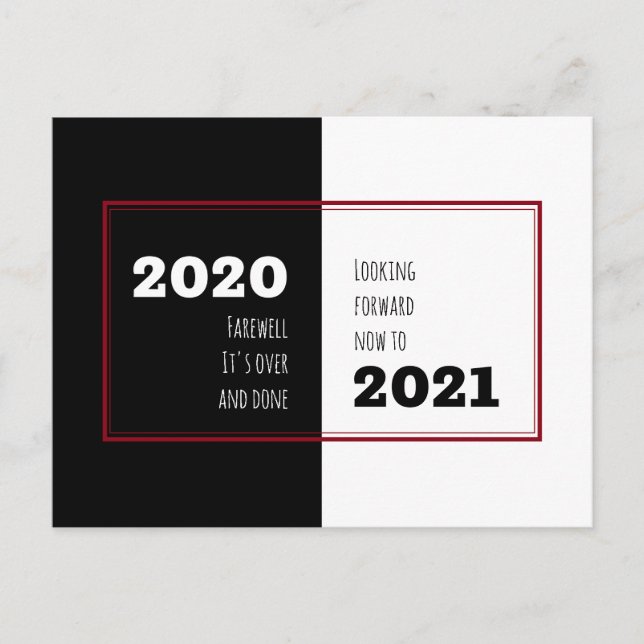 Cartão Postal FAREWELL 2020 | Perspectivas para 2021 | Ano Novo (Frente)