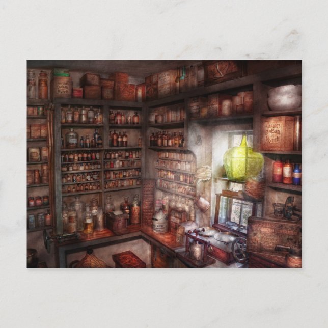 Cartão Postal Farmácia - Equipamento - Estudo de Merlin (Frente)