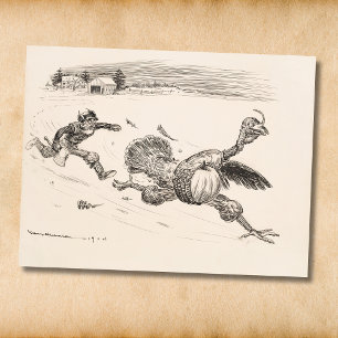 Cartão Postal Farmer perseguindo a Turquia - William Walker