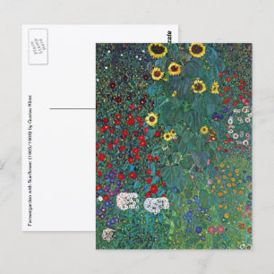 Cartão Postal Farmergarden w Sunflower por Klimt, Flores de Vint