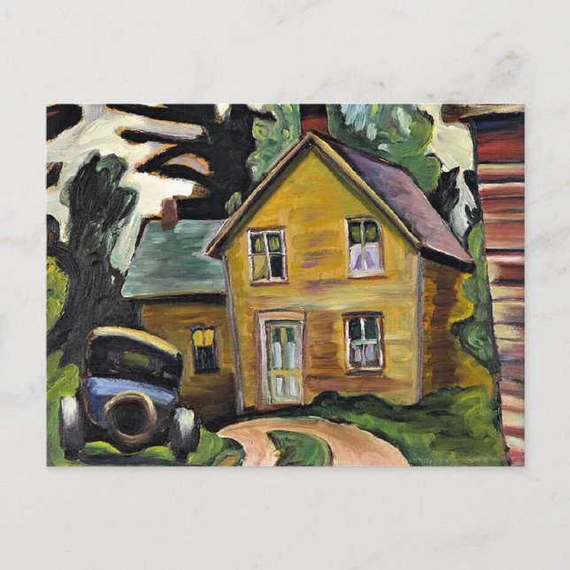 Cartão Postal Farmhouse and Car by Prudence Heward, (Frente)