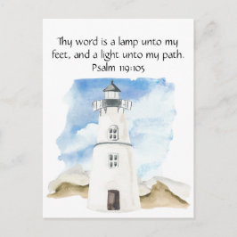 Cartão Postal Faro Céu Azul Aquarela Salmo Simples