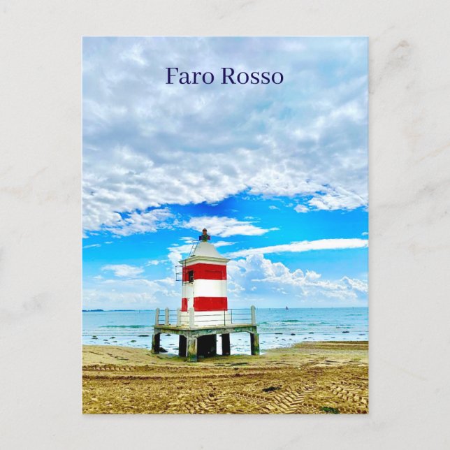 Cartão Postal Faro Rosso Red Lighthouse Italy Postcard (Frente)