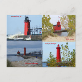 Cartão Postal Faróis de Michigan