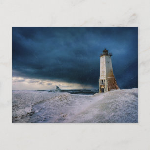 Cartão Postal Faróis   Farol de Frankfort Lago Michigan
