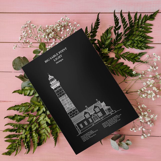 Cartão Postal Farol Big Sable Point - Michigan - PD (Criador carregado)