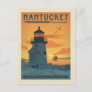Cartão Postal Farol Brant Point Mães Nantucket