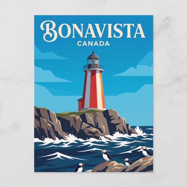 Cartão Postal Farol da Bonavista Canadá (Frente)